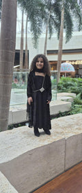 Black kaftan with shall
