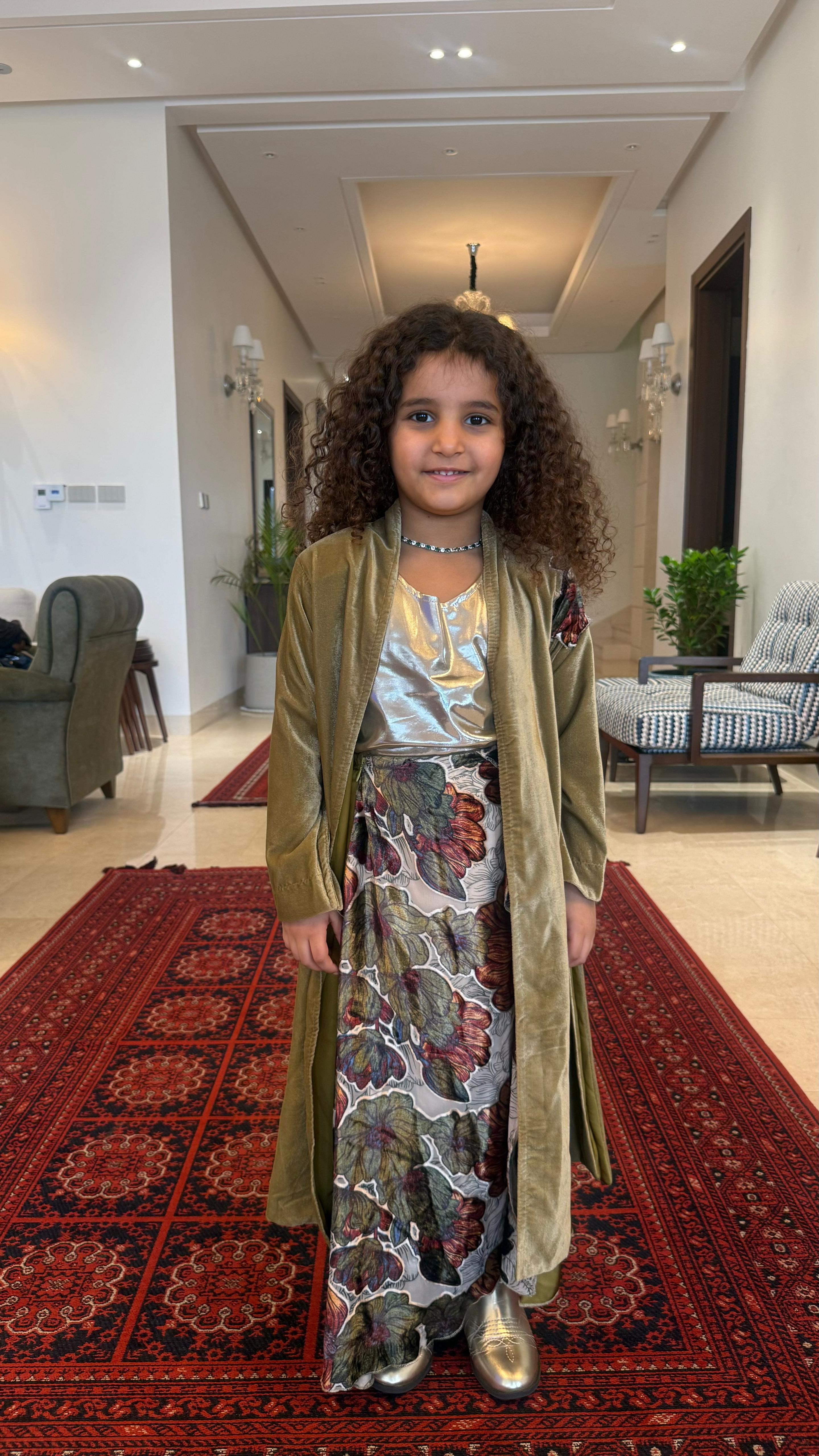 Flower match set green